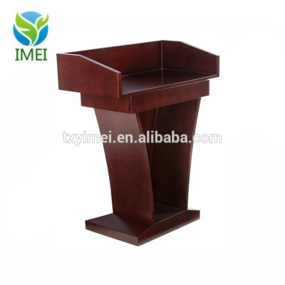 Wood Speaking Lectern, Drawer and Storage Area (Mahogany Wood Grain)