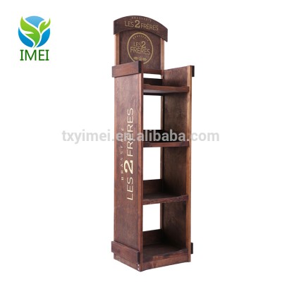 Cheap Price Bottle Beer Supermarket Display Wooden Wine Stand