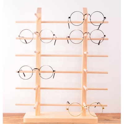 Store wooden retail shelves glasses display stand