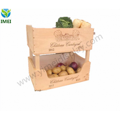 varnish fruit vegetable display rack cheap fruit and vegetable display stand FSC certification YM07268