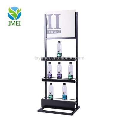 3 Tires Water Bottle Beer Displays Stainless Steel Metal Display Stands