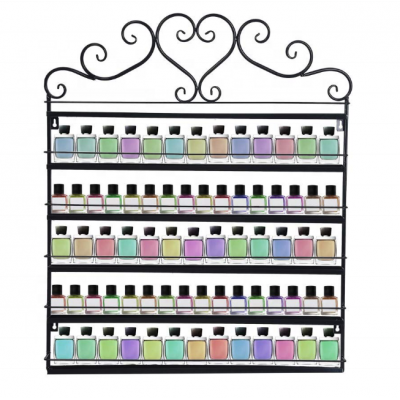 iron white and black Nail Polish Color METAL WALL Display Rack Empty hold 100+ bottles YM07338