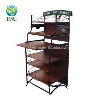 Department Drawable Wood Panel Bottles Metal Retail Display Stands