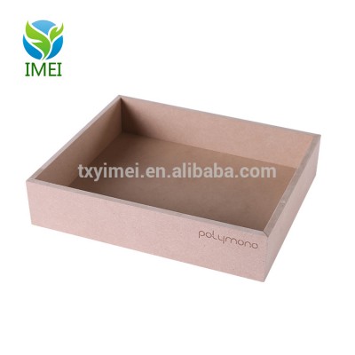 Customized logo square crates wooden box with good wood material